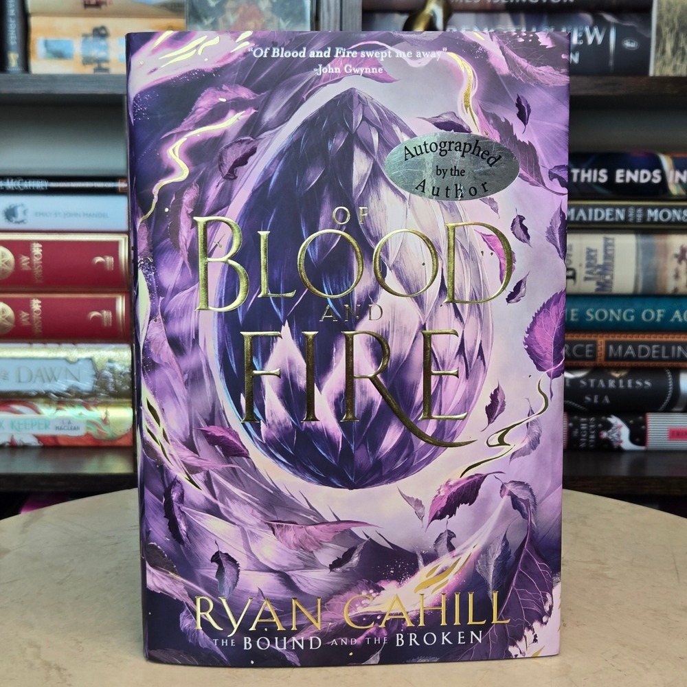 SIGNED Of Blood and Fire Ryan Cahill 1st Ed/1st Print w/Purple TOUR DUST JACKET